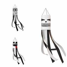 Polyester Halloween Theme Column Windsock Flag, for Ghost Festival Outdoor Banner Decorations