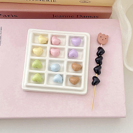 Opaque Acrylic Beads, Heart