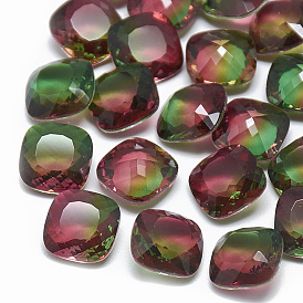 Pointé cabochons en strass de verre, deux tons, carrée