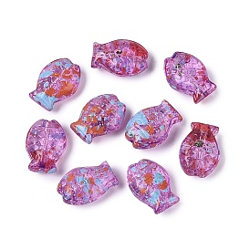 Прозрачные стеклянные бусины пикассо, рыба