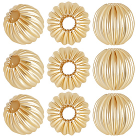 100шт. латунные рифленые бусины, без никеля , круглые