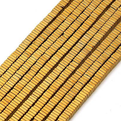 Гальванические нити из синтетических немагнитных гематитовых бусин, тонкие ломтики плоских квадратных бусин