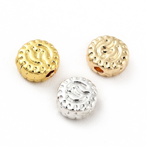 Rack Plating Alloy Beads, Long-Lasting Plated, Cadmium Free & Lead Free, Flat Round