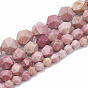 Rhodonite naturelles brins de perles, étoiles coupées perles rondes, facette