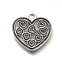 Сплавочные подвески тибетского стиля, без кадмия и без свинца, сердце