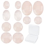36Pcs 6 Style Natural Rose Quartz Cabochons, Half Round/Dome & Oval