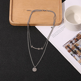 Minimalist Smiley Star Necklace - Unique Design, Elegant, Titanium Steel Pendant.