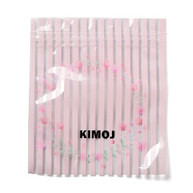 Bolsas con cierre de cremallera yin-yang de plástico con estampado de rayas de flores, bolsas de embalaje resellables, bolsa autoadhesiva, Rectángulo