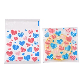 Sacs de cellophane en plastique rectangle, pour l'emballage de cuisson, motif de coeur