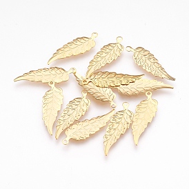 304 Stainless Steel Pendants, Leaf