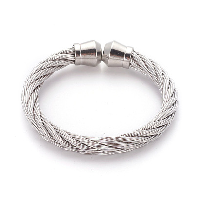 304 bracelets manchette en acier inoxydable, bracelets de couple