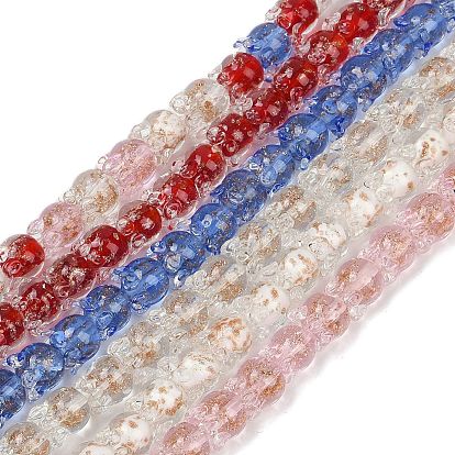 Нити золотых песочных бусин лэмпворк, тюльпан