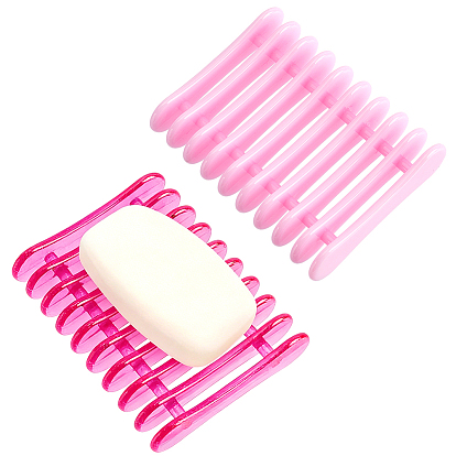 2pcs 2 colores soporte de plástico para bolígrafos de decoración de uñas, para 9 bolígrafos, Rectángulo