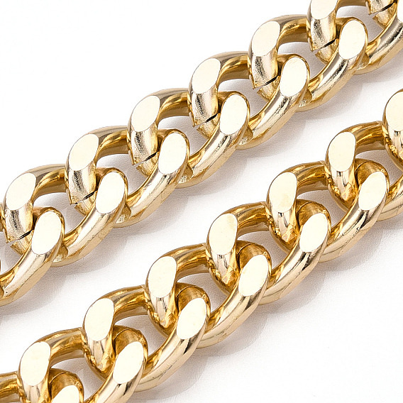 Aluminum Faceted Curb Chains, Diamond Cut Cuban Link Chains, Unwelded