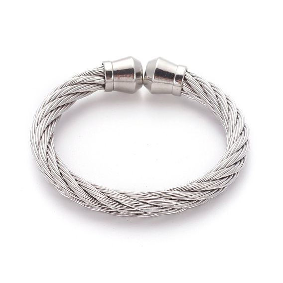 304 bracelets manchette en acier inoxydable, bracelets de couple