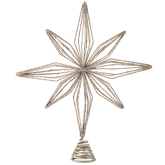 Украшения в виде железной звезды, рождественские украшения, с блеском порошок