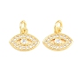 Latón micro pavimenta claro cubic zirconia encantos, Encantos de los ojos de los caballos