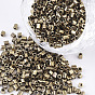 Electroplate 12/0 Glass Seed Beads, Square Hole, Cube
