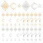 246Pcs 10 Style Brass Links Connectors, Brass Pendant, Brass Earring Hooks, Iron Open Jump Rings