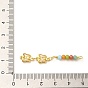 Rack Plating Brass Links Connector Charms, with Glass Beads, Butterfly