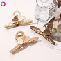 Chic Metal Hair Clip with Heart and Shark Design for Stylish Look