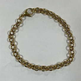 304 Stainless Steel Rolo Chain Bracelets, with Lobster Claw Clasps