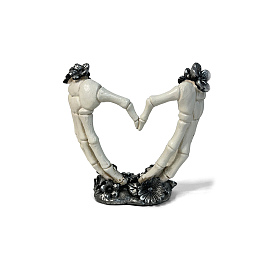 Heart with Skeleton Hand Resin Display Decorations, Halloween Home Decoration