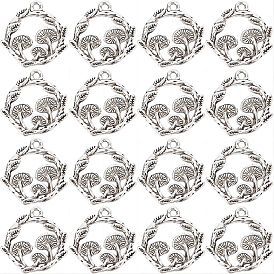 Сплавочные подвески тибетского стиля, без кадмия и без свинца, форма грибов