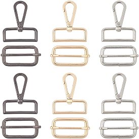 DIY Bag Clasps Kits, with Zinc Alloy Swivel Clasps and Iron Adjuster Slides Buckles