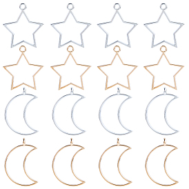 40 шт 4 стили подвески из цинкового сплава в тибетском стиле, античная бронза/золото/платина