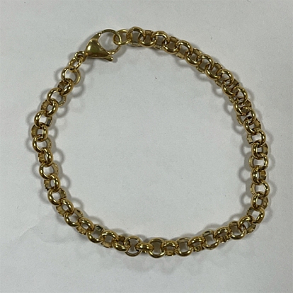 304 Stainless Steel Rolo Chain Bracelets, with Lobster Claw Clasps