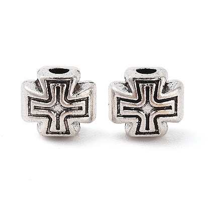 Сплавочные овальные бусины тибетского стиля , без кадмия и без свинца, крестик