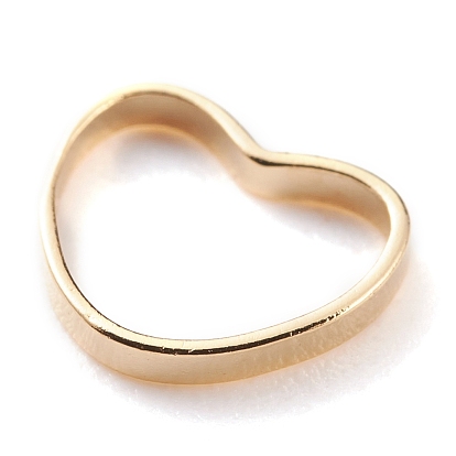 Brass Linking Rings, Long-Lasting Plated, Heart
