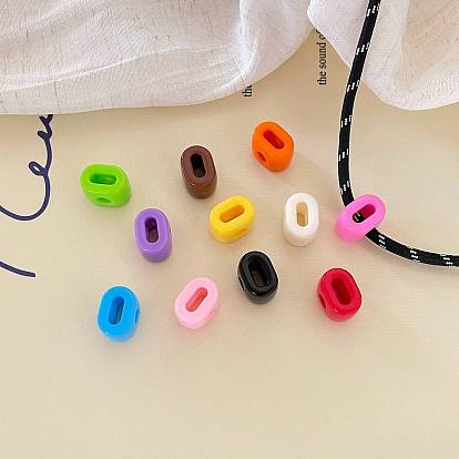 Opaque Acrylic Beads, Large Hole Beads, Number, Mixed Color