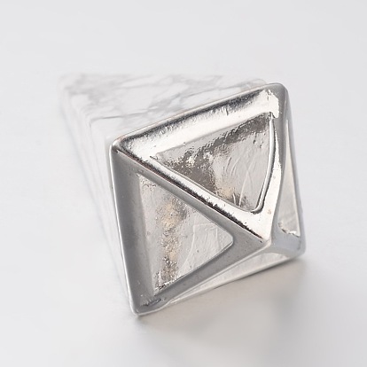 Gemstone Point Pendulum Pendants, with Platinum Plated Brass Findings, 30~34x15x15mm, Hole: 5x6mm