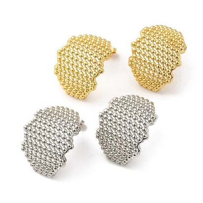 Rack Plating Brass Hollow Twist Stud Earrings for Women, Cadmium Free & Lead Free