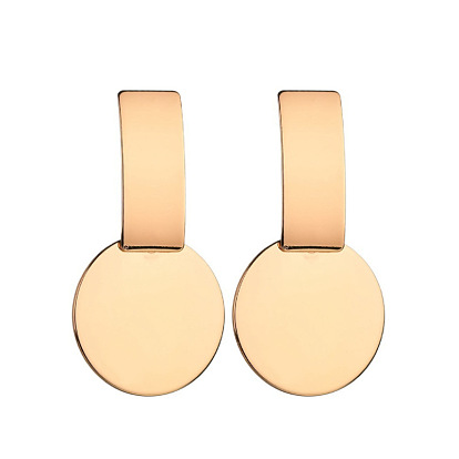 Прямоугольник с плоскими круглыми висячими серьгами-гвоздиками из сплава