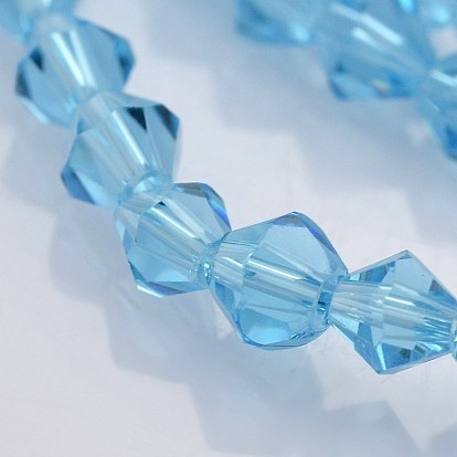 Bicone Glass Beads Strands, Faceted