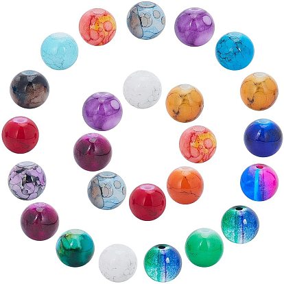 Baking Paint Glass Beads, Round