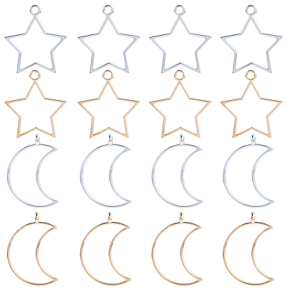 40 шт 4 стили подвески из цинкового сплава в тибетском стиле, античная бронза/золото/платина