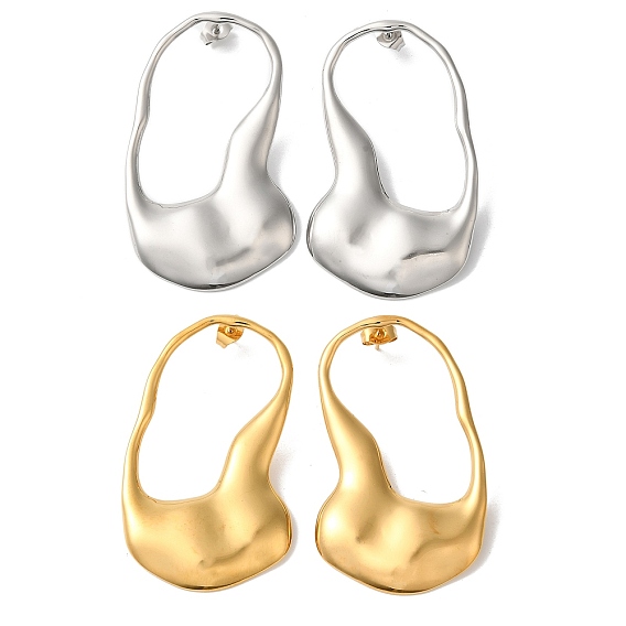 Женские серьги-гвоздики из нержавеющей стали, овальные