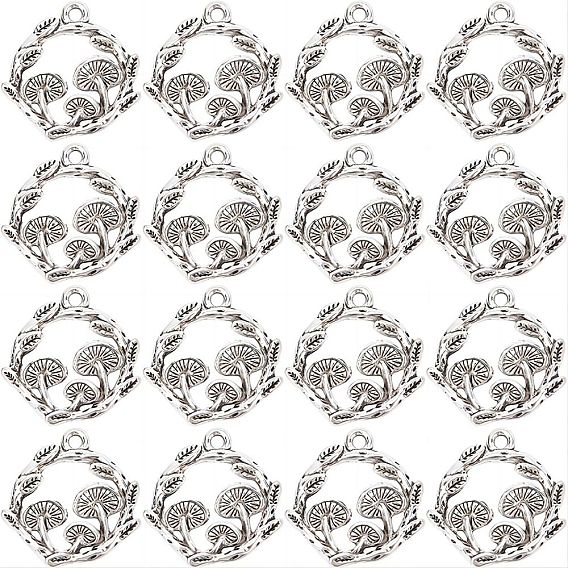 Сплавочные подвески тибетского стиля, без кадмия и без свинца, форма грибов