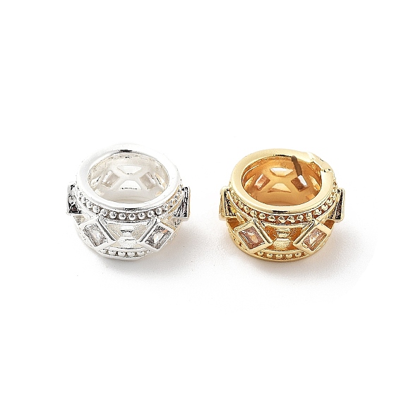 Латунь микропаве прозрачный кубический цирконий европейский бисер, долговечный, стойки покрытие, ромб