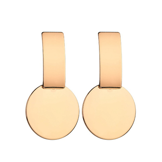 Прямоугольник с плоскими круглыми висячими серьгами-гвоздиками из сплава