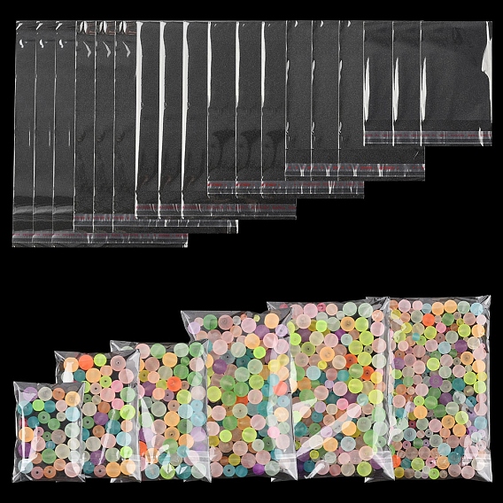 300 шт. 6 стили целлофановые пакеты с самоклеящейся основой из opp-материала, прямоугольные