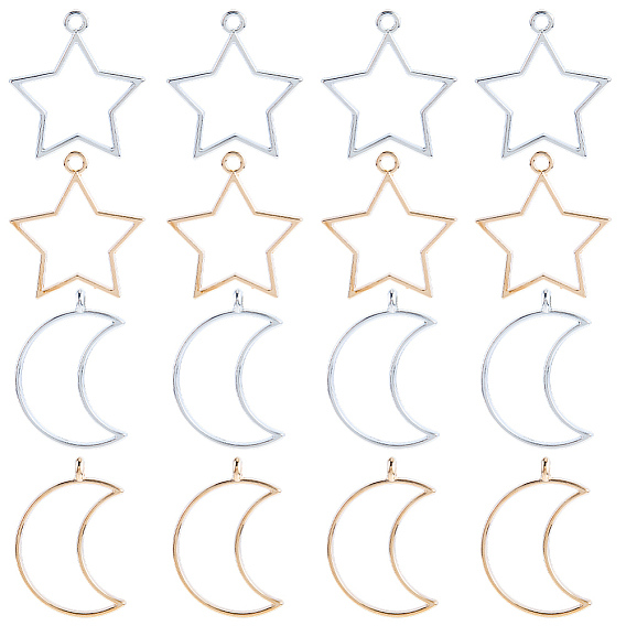 40 шт 4 стили подвески из цинкового сплава в тибетском стиле, античная бронза/золото/платина