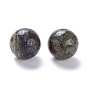 Natural Dragon Bloodstone Beads, No Hole/Undrilled, for Wire Wrapped Pendant Making, Round