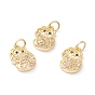 Латунные микропаве прозрачные подвески с фианитом, долговечный, без свинца и кадмия, панда