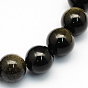 Natural Golden Sheen Obsidian Round Beads Strands