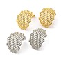 Rack Plating Brass Hollow Twist Stud Earrings for Women, Cadmium Free & Lead Free